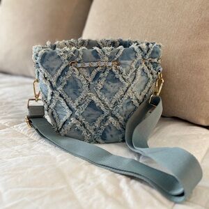 Denim Bucket Crossbody Bag